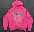 Pink Sp5der Web Rhinestone Hoodie -Unisex Streetwear