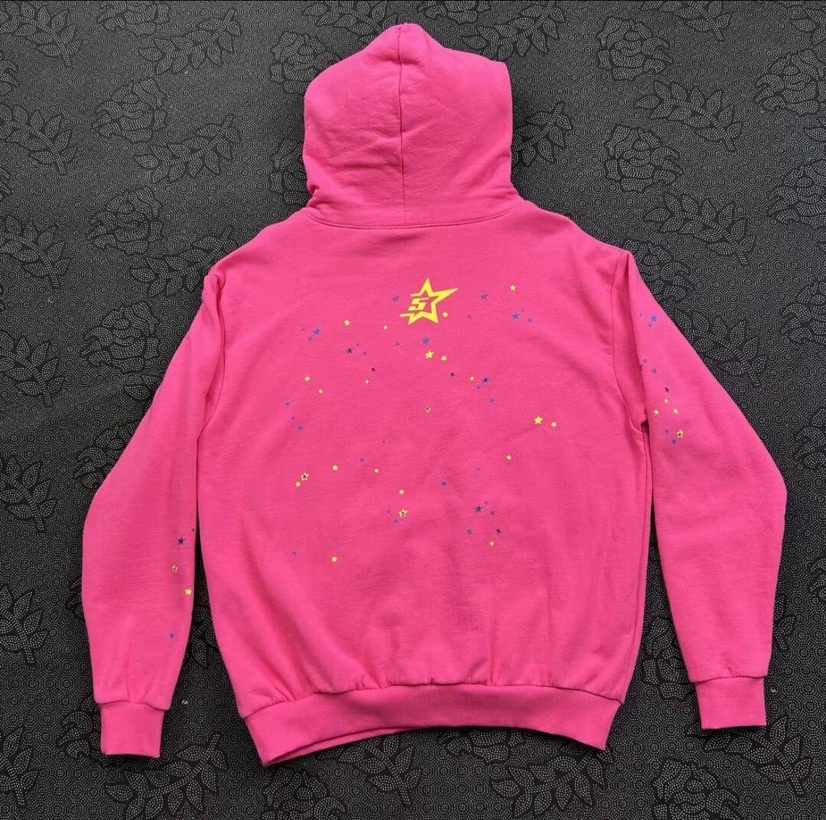 Pink Sp5der Web Rhinestone Hoodie -Unisex Streetwear
